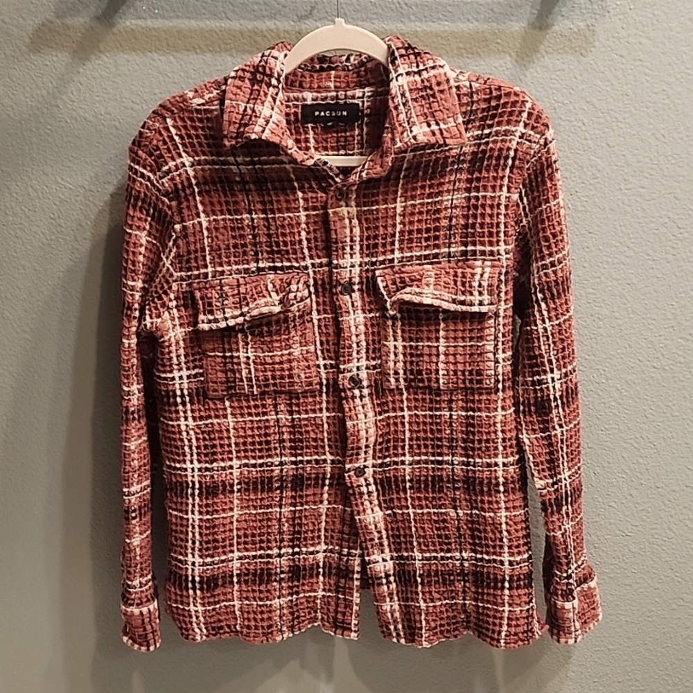 Pacsun Button Down Shirt / Jacket Orange Size Medium